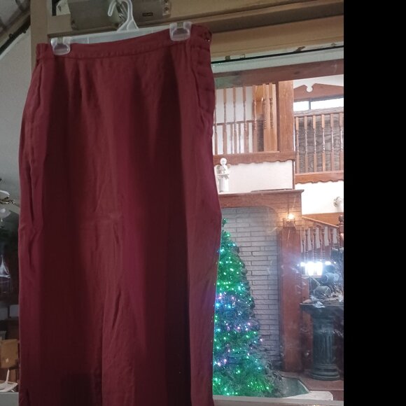 Kiko Women's 100% Linen Long Skirt M Rust - Picture 1 of 6